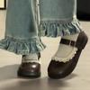 Scarpe Décolleté Gotico per Donna Kawaii Mary Jane da Sera Nere Carine Tacco Basso Elegante Stile Giapponese Lolita Punta Tonda L Coreano