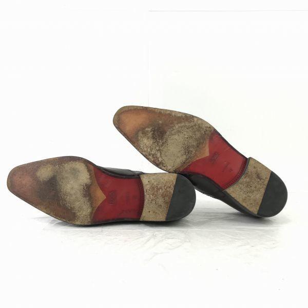 HUGO BOSS Italy Leather Swirl Moc Loafers Men’s 25.0 40 Brown Long Nose(USED)