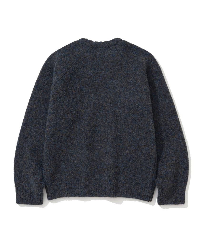 KNITTED (Unisex) Boucle Raglan Crop Round Knit Black