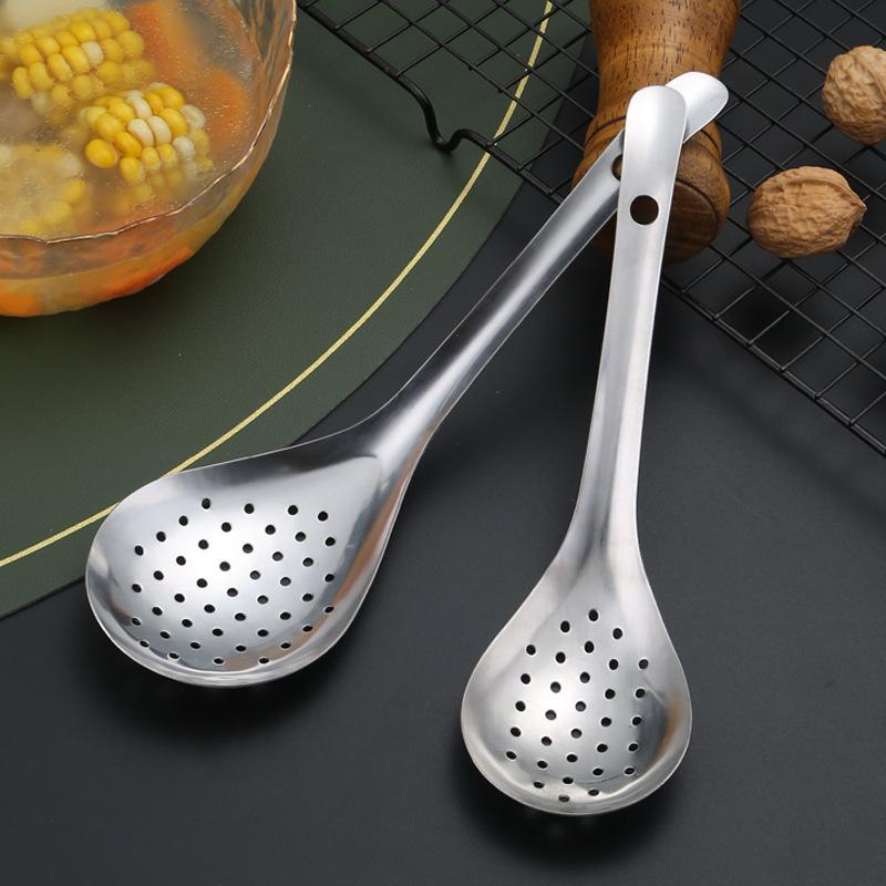 Stainless Steel Peppercorn Leakage Spoon Household Kitchen Fishing Noodle Artifacts Dumplings Noodles Fishing Spoon Draining Deep Frying Leakage Net