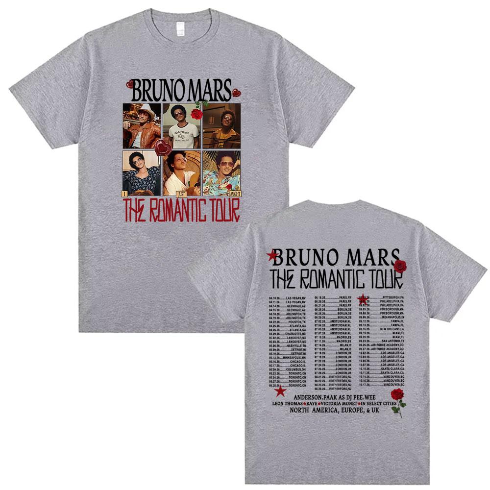 Bruno Mars The RoUnisextic Tour 2026 Music Graphic T Shirt Unisex Women Harajuku Hip Hop Rock Tshirts Summer Tops 100 Cotton Tshirt