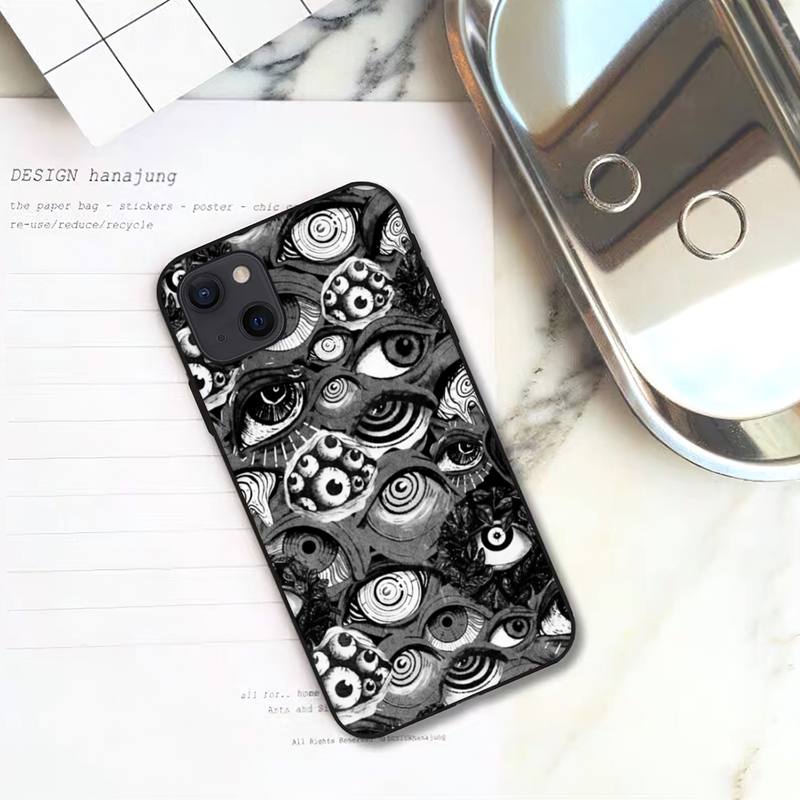 Scary Face Eyes Phone Case For iPhone Mini 11 12 13 14 15 Pro XS Max X Plus SE XR Shell
