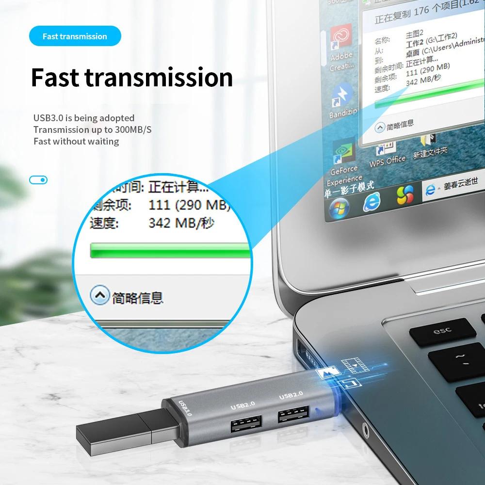 ADS-302C Type-C Adapter Hub to USB 3.0 +  Dual USB 2.0 Expansion Station
