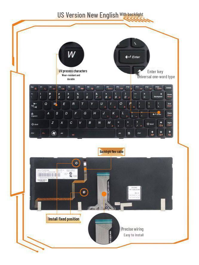 Compatible Keyboard for Lenovo Y480/Y480N/Y480M/Y480A/Y480P/Y485/Y485M/Y485P/Y485N Models