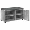 Hall Bench with Cushion and Shelf Grey Sonoma 80 x 38 x 46 cm