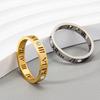 European and American Furnace Roman Numeral Ring Hollow Couple Men's and Women's Alphabet Ring