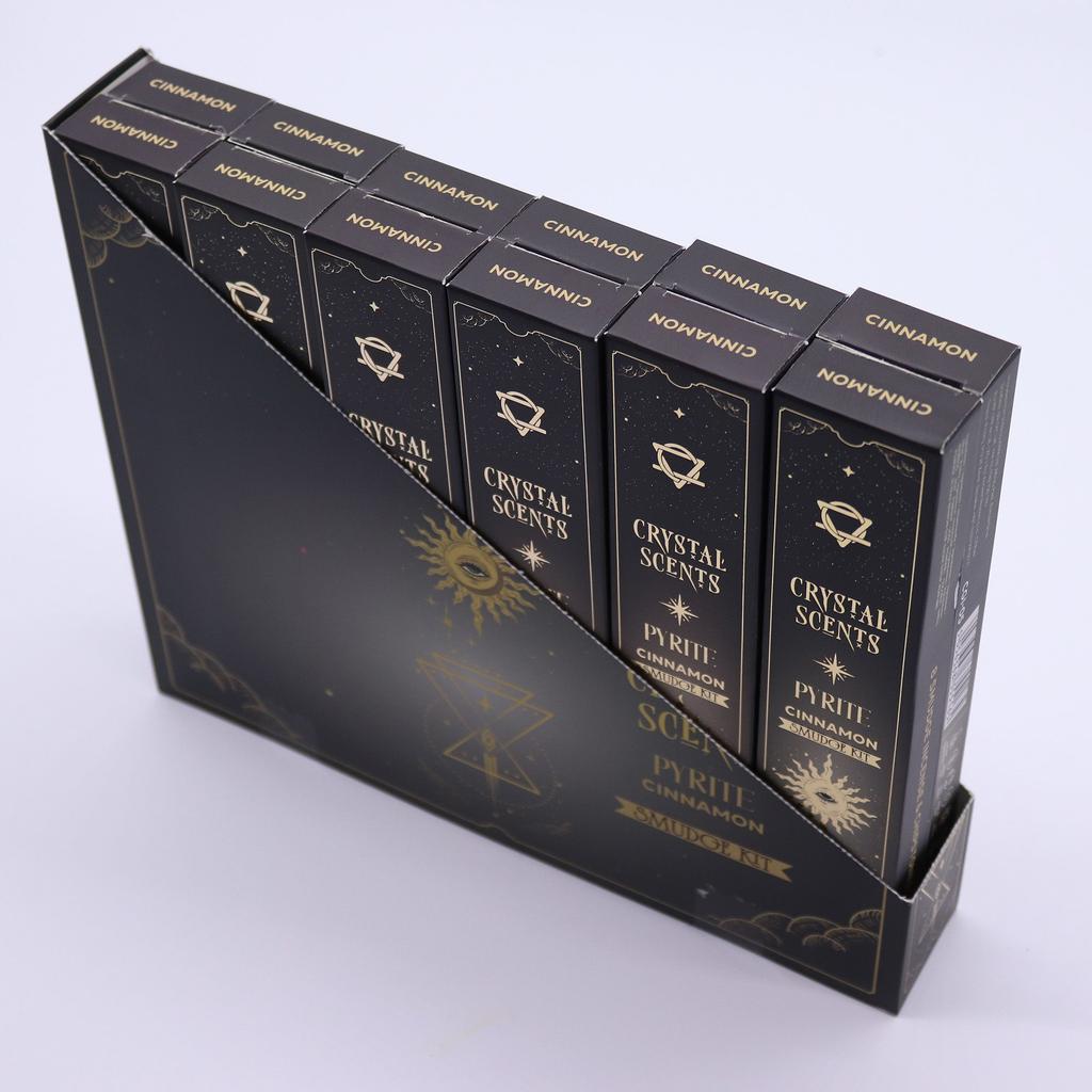 6x Pyrite Crystal Scents Smudge Incense – Cinnamon