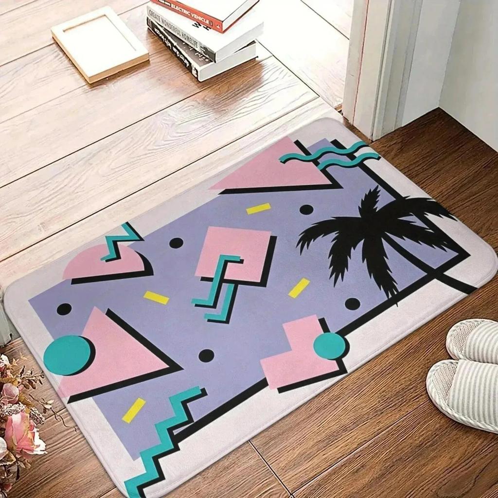1PC Pink Leopard Pattern Kitchen Rug Non-Slip Door Mats Pop Design Bathroom Rug Bath Mat Carpet for Home Sink Laundry Decor
