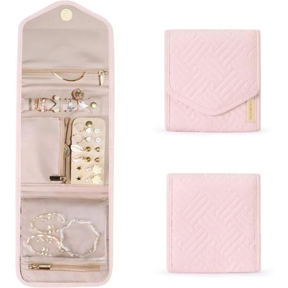 Polyester Jewelry Storage Roll Bag Large Capacity Roll Jewelry Organizer  Cosmetic Storage