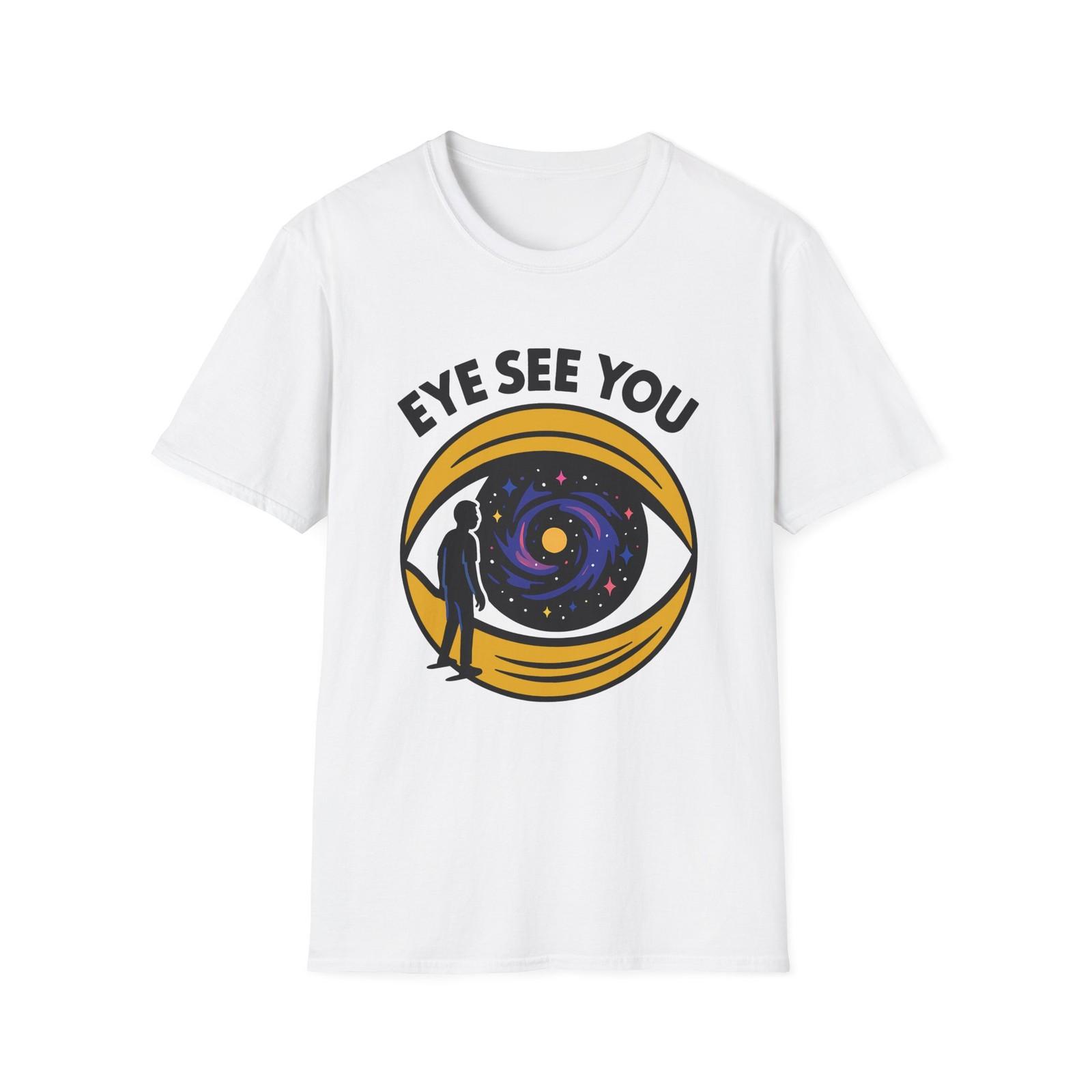 Unisex Softstyle T-Shirt Mens Womens Tees Top Surreal Cosmic Eye Galaxy Illustration S