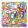 55 Cartoon Animal Number Doodle Stickers - Creative & Waterproof Children's Reward and DIY Journal Stickers