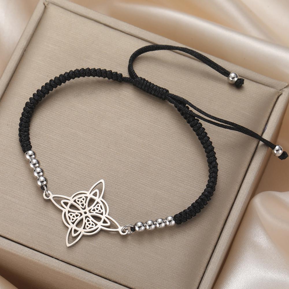 Dawapara Keltský Triquetra Uzel Trojice Náramek Wicca Symbol Nerezová Ocel Irský Dárek Amulet Štěstí Šperk