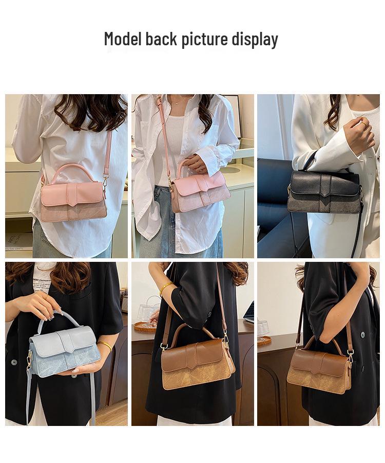 Damen 2024 Mode Kleine Quadratische Handtasche - Retro & Vielseitig, Einfarbige Schulter- oder Umhängetasche