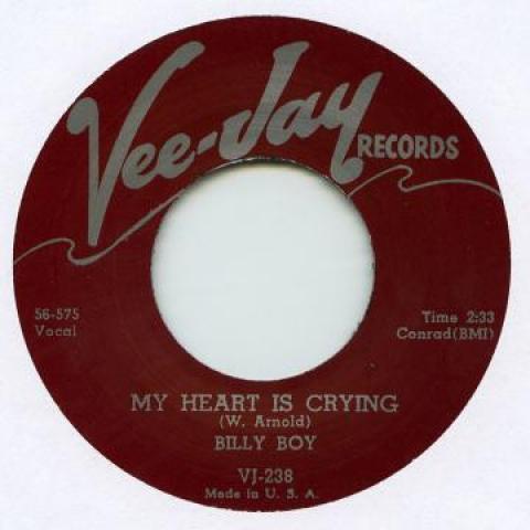 

7inch Record BILLY BOY - My Heart Is Crying / Kissing At Mid VJ238 Vee Jay 1957 UK Blues