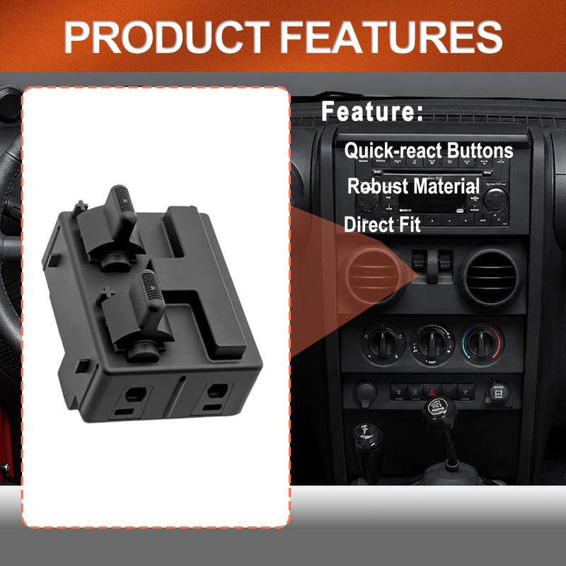 4602675AA Power Window Switch for Jeep Wrangler 3.8L 2 Door 2007 2008 2009 2010 Front Left Power Window Control Switch Button