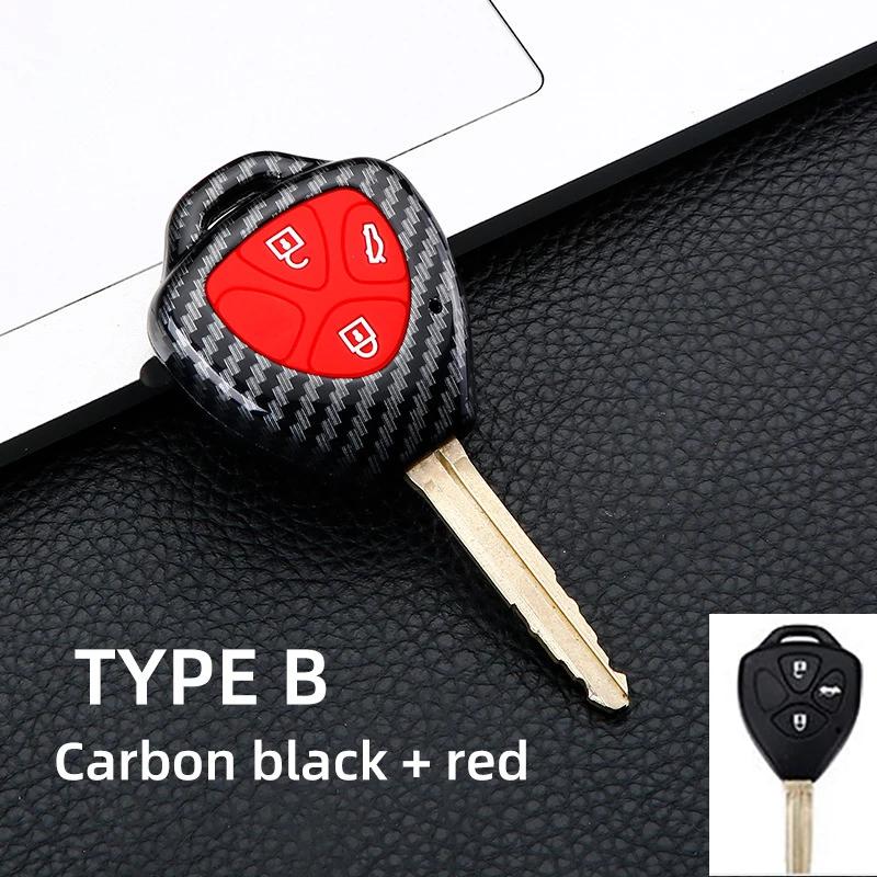 2/3/4Button Carbon Car Key Case Cover for S5 Auris HiLux Corolla Fortuner Prado Verso Camry Yaris Vitz Vios Ractis RAV4 208 JH5