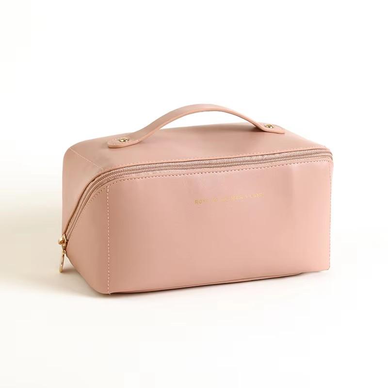 1pc Large Capacity PU Leather Cosmetic Bag Portable Waterproof Women Makeup Case Toiletry Organizer Travel Storage Bag