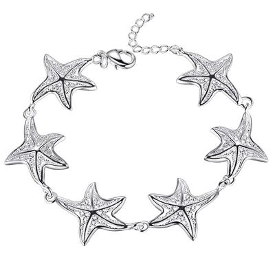 Popular Jewelry Fashion Exquisite Hollow Full Starfish Silver-plated Bracelet