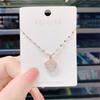 Titanium Steel Smart Ocean Heart Necklace Women'S Light Luxury Simple High-End Micro-Inlaid Zircon Heart Pendant Collarbone Chain