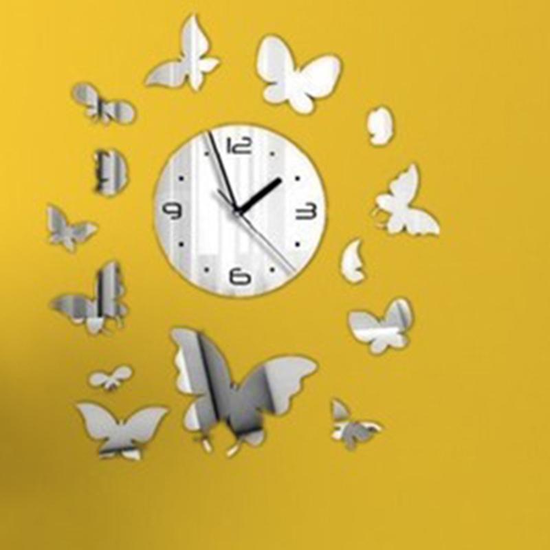 Buy Diy Mirror Clock Idyllic Acrylic Wall Clock Background Wall Sticker