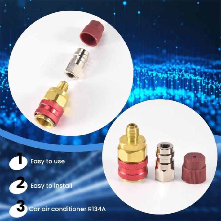 R134A Refrigerants Quick Coupling Adapters High and Low Pressure Coupler Converter Set for Car and Household Appliances