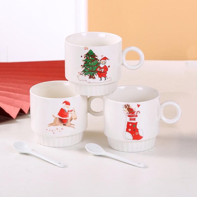 Christmas Ceramic Mug with Spoon