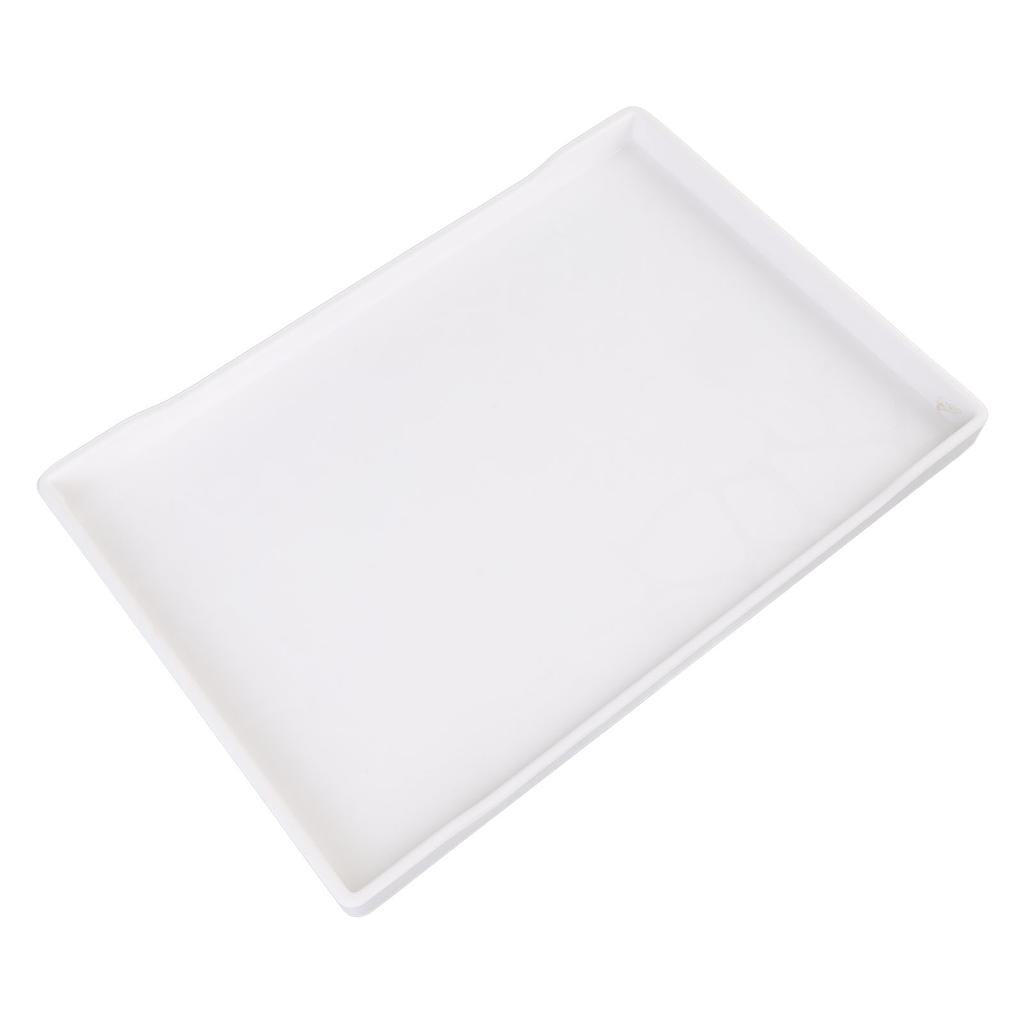 Plastserveringsbricka 23x33 cm Stor Återanvändbar Rektangulär Festbricka för Teservis Frukt Efterrätter Serveringsbricka