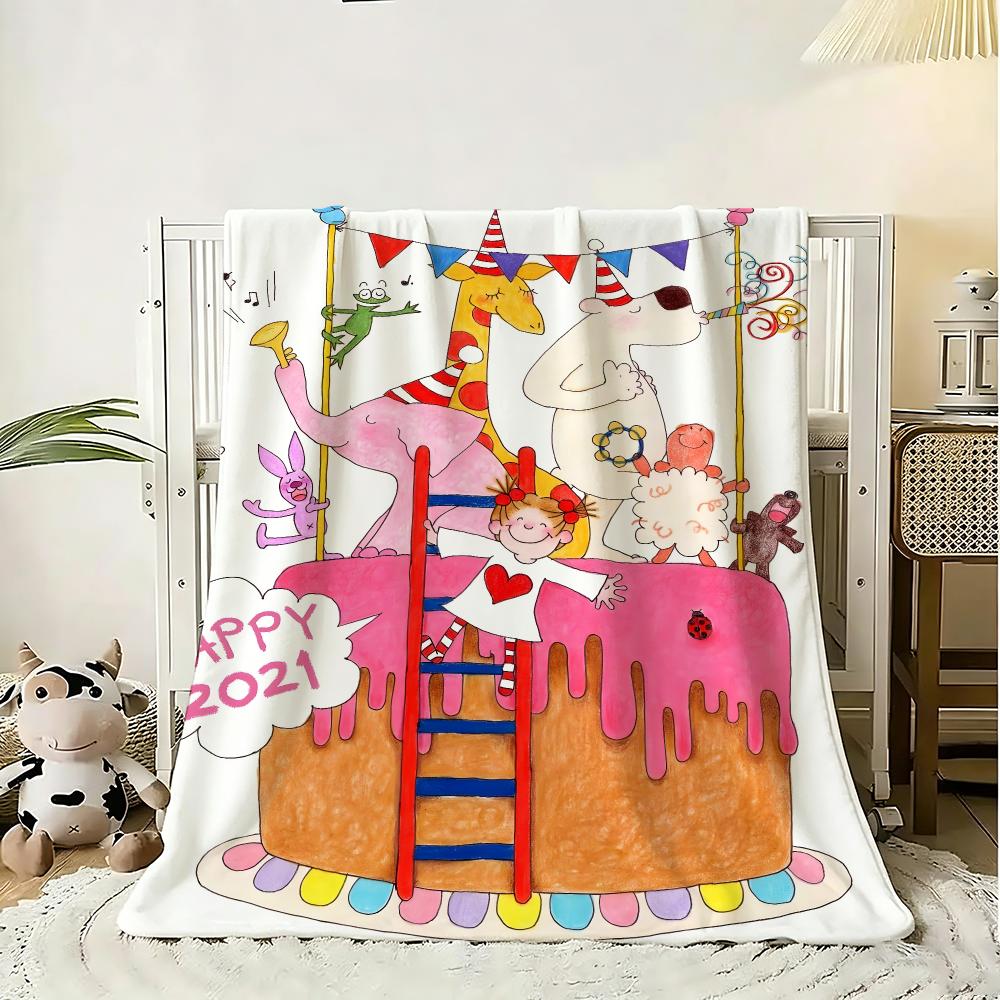 cute cartoon funny girl art c-cocos chan Throw 240g Flannel Blanket Lightweight Soft Skin-friendly Summer Thin Throw Blanket
