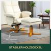 Recliner with Ottoman, 145 Degrees Reclining Backrest, 360 Degrees Swivel, Faux Leather, Cream White