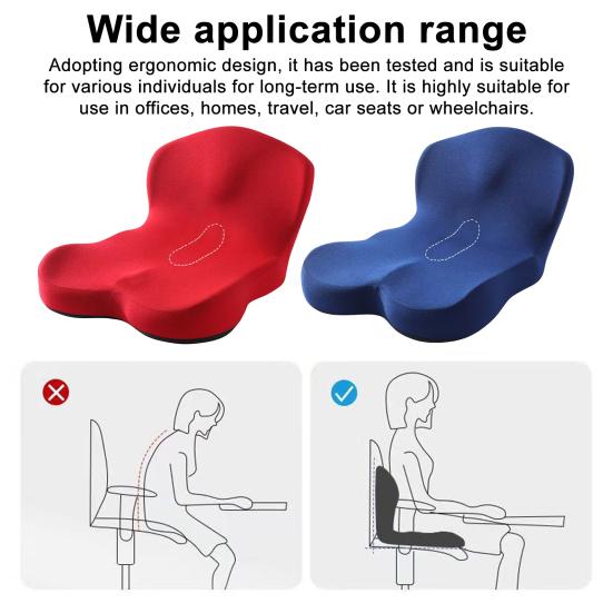 L-Shaped Seat Cushion Memory Foam Cushion with Back Support Sciatica Relief Seat Cushion for Office Chair Car Seat Wheelchair Long Hours Sitting