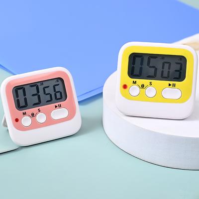 Temporizador de cozinha LCD digital com interruptor liga/desliga, alarme silencioso e alto, relógio de 24 horas, crianças, professores, cozinha