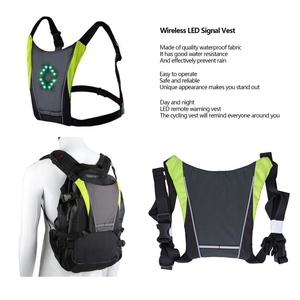 Warning Vests Wireless Cycling Bike   LED Turn Signal Light Vest with Remote