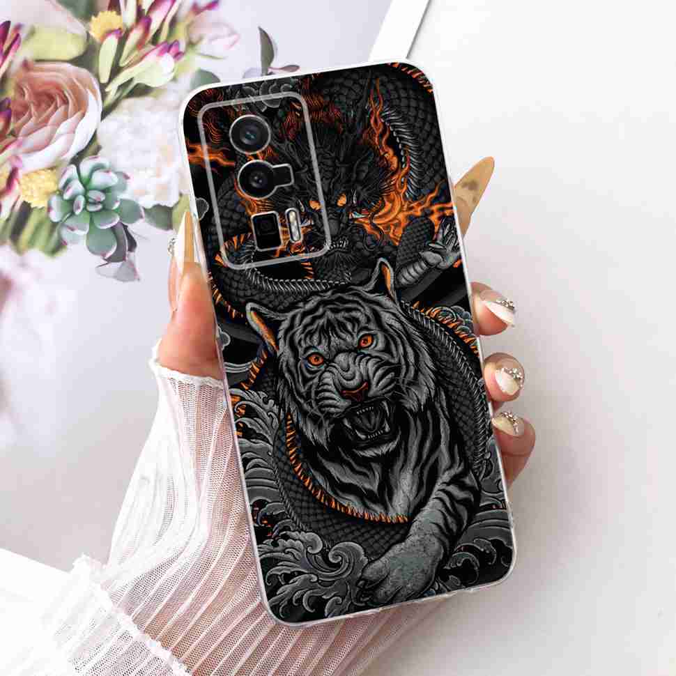 Für Redmi K60 k 60 5G Hülle Einfaches Cartoon-Design Silikon TPU Rückabdeckung Für Redmi K60 Pro 5G 22127RK46C Handy-Schutzhüllen