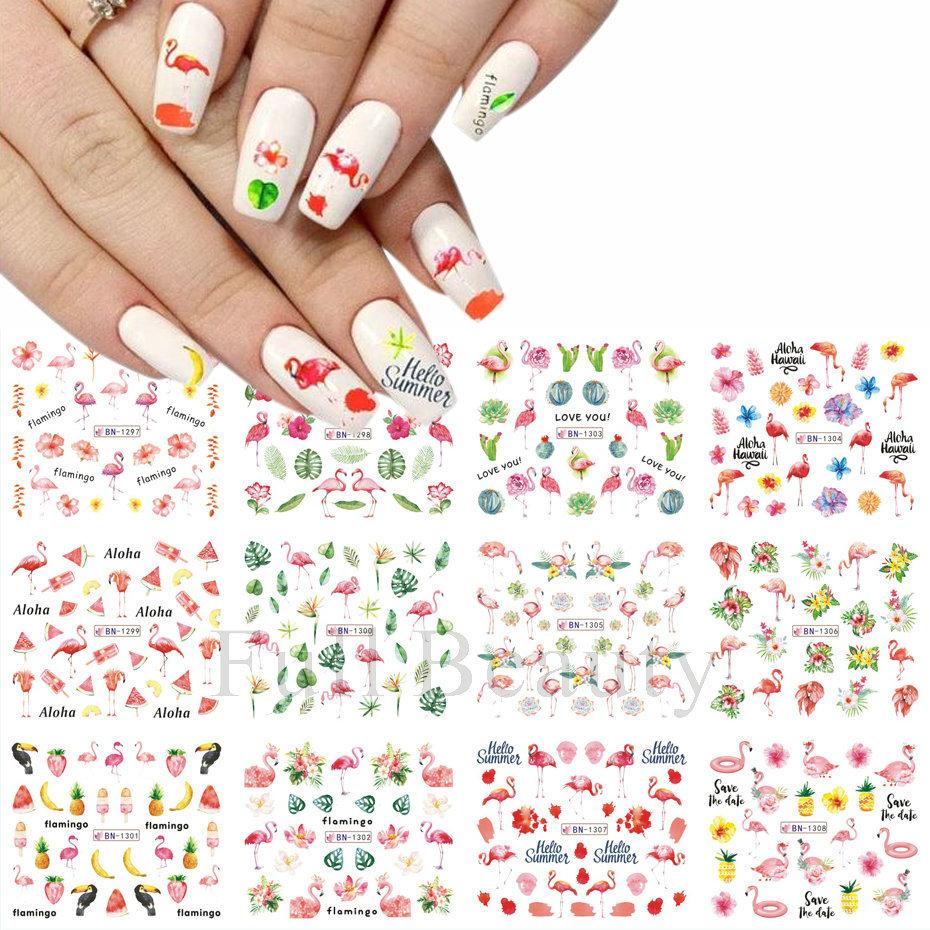 Nail Art Stickers Ins Spring And Summer Flower And Grass Series Zou Ju Flower Watermark Nail Stickers