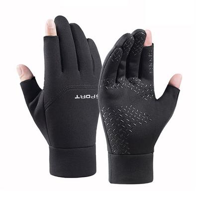 Winter Fishing Gloves Universal Keep Warm Fishing Protection Waterproof Anti-slip Gloves 2 Cut Fingers Outdoor Angling Running