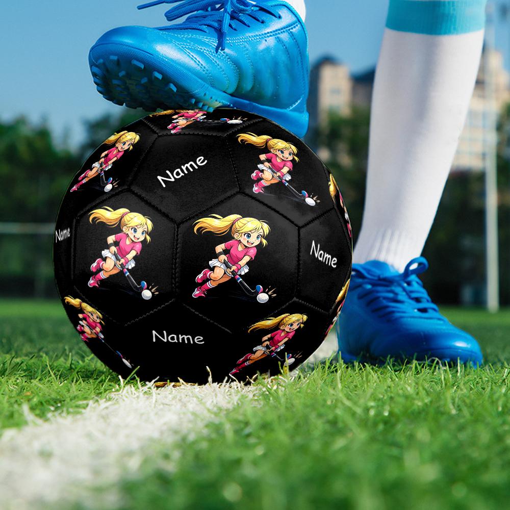 Custom Name hockey Theme Size 5 Soccer Ball, Suitable for Both Indoor and Outdoor Matches, a Gift Suitable for Everyone.