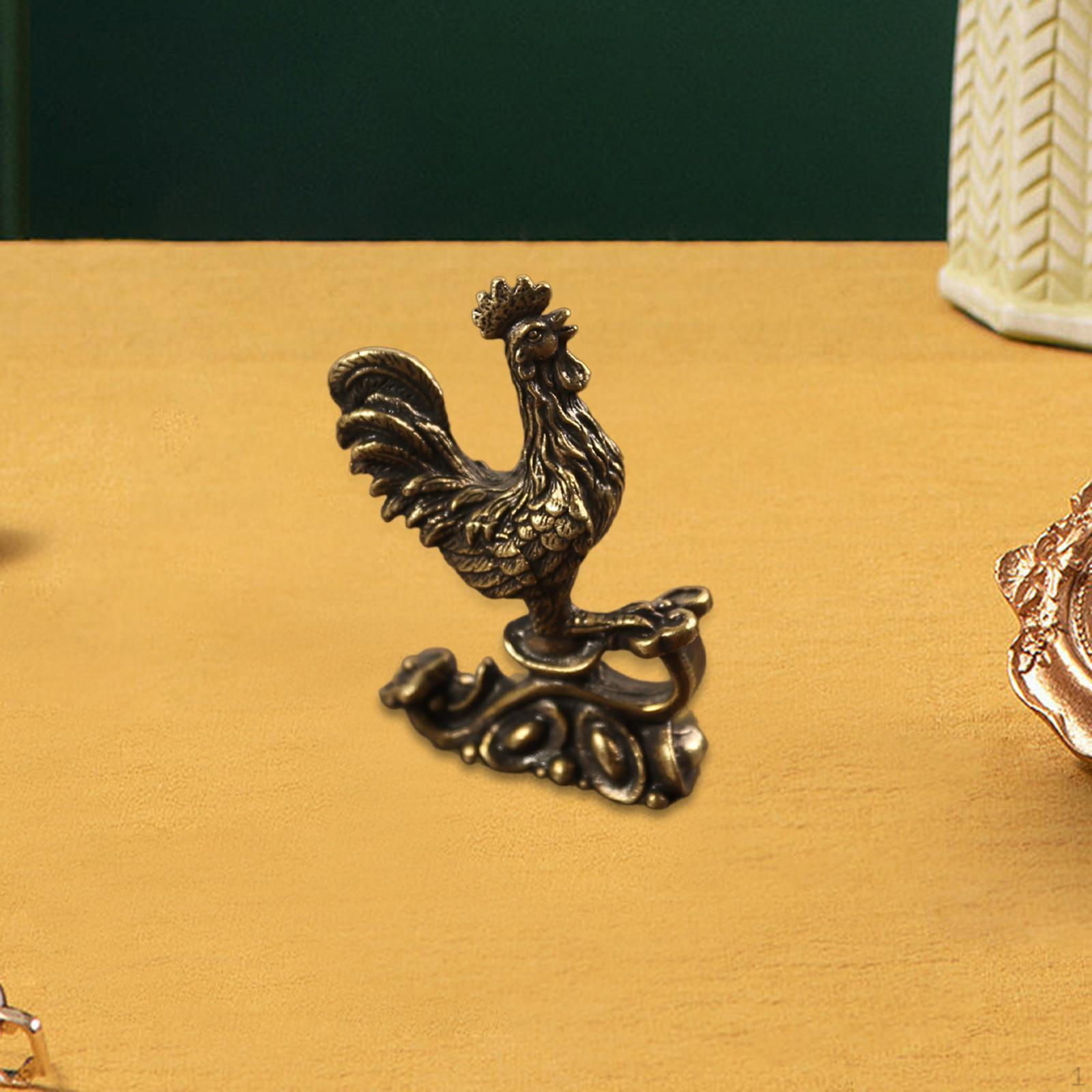 

Rooster Figurine Feng Shui Decor for Home And Office Copper Color