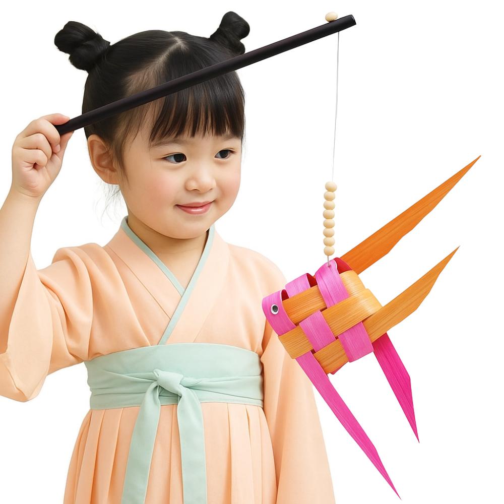 

Hand-Woven Portable Koi Lantern Glow Mid-autumn Festival LED Light Hanfu Accessories Style C