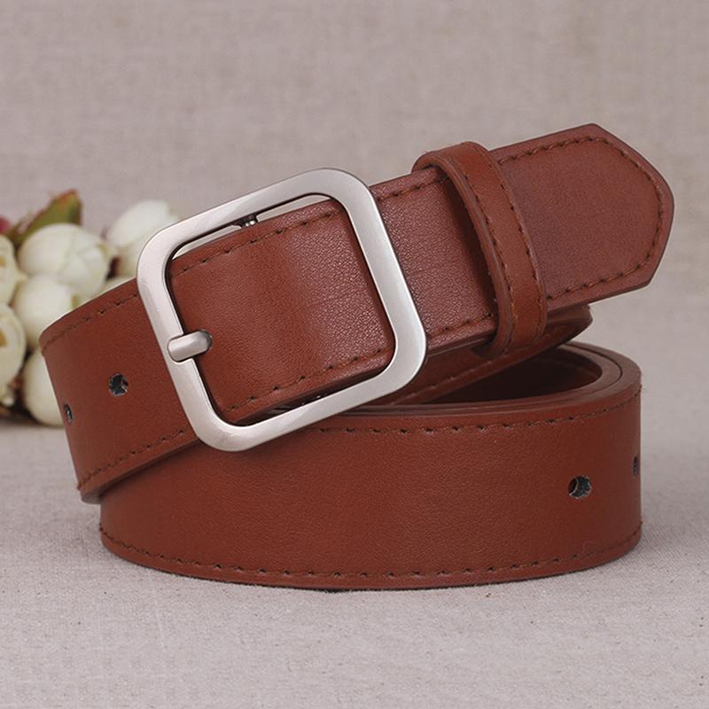 1Pc Pu Leather Belt For Women Square Buckle Pin Buckle Jeans Belt Ladies Belt Female Waistband
