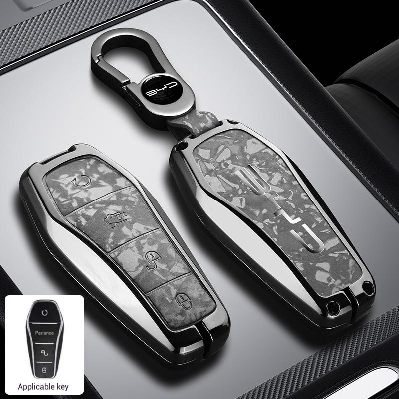 Interior Mouldings Zinc Alloy Car Remote Key Case Cover Shell Fob For BYD Song Plus Atto 3 Han EV Tang DM Qin Seal Dolphin Keych