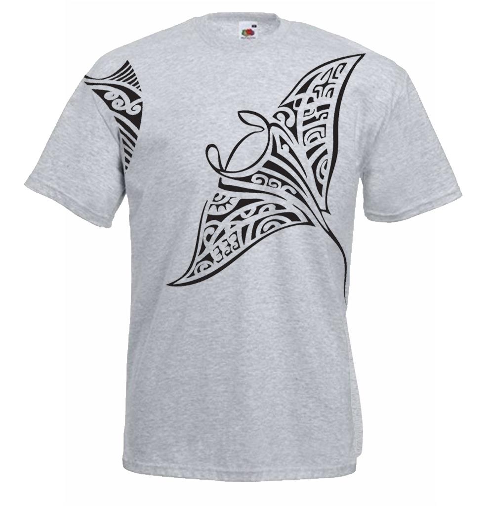 Adults Polynesian Tribal Tattoo Stingray Samoans Maori Hawaiian Unisex TShirt 2XL