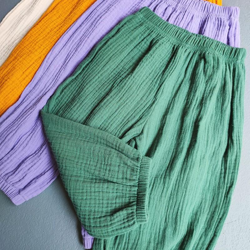 Pantalones para Niños Algodón Lino Pantalones Suaves Casuales Largos para Niños y Niñas