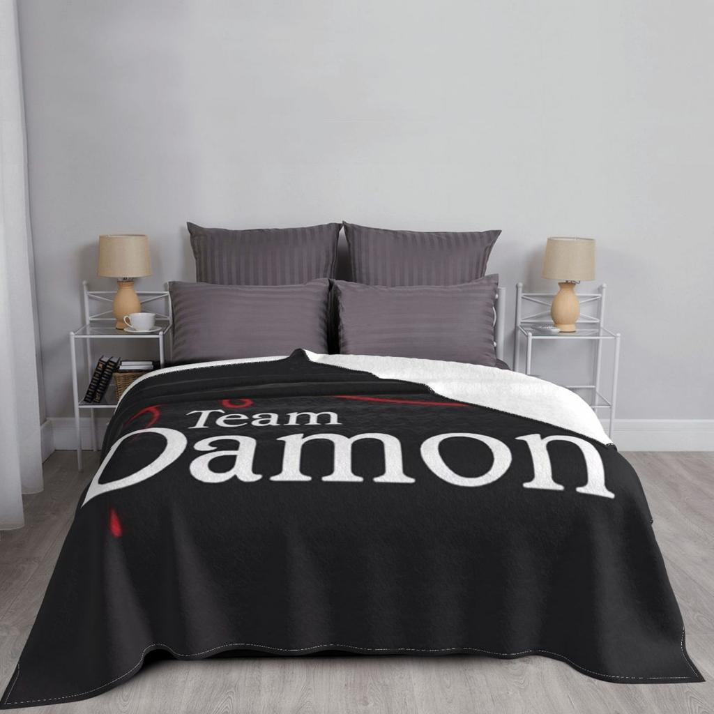 The Vampire Diaries Damon Salvatore Blankets Soft Warm Flannel Throw Blanket Bedspread for Bed Living Room Picnic Travel Home