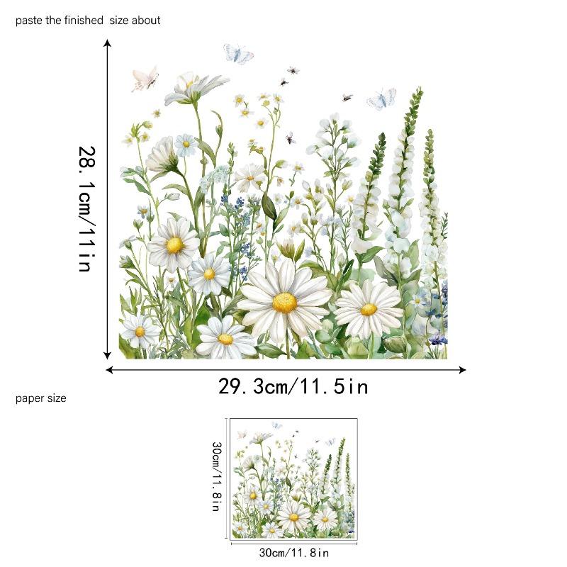 Dwustronna kolorowa naklejka ścienna z motylem i kwiatami, elektrostatyczna pasta do szyb okiennych, widoczna dekoracyjna naklejka ścienna