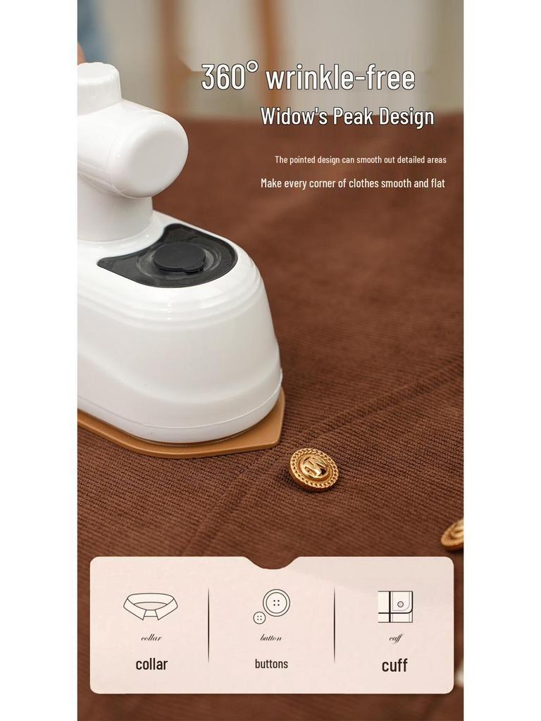 Compact Handheld Garment Steamer - Portable Electric Iron for Clothes, Dorm-Friendly with Precision Steam.