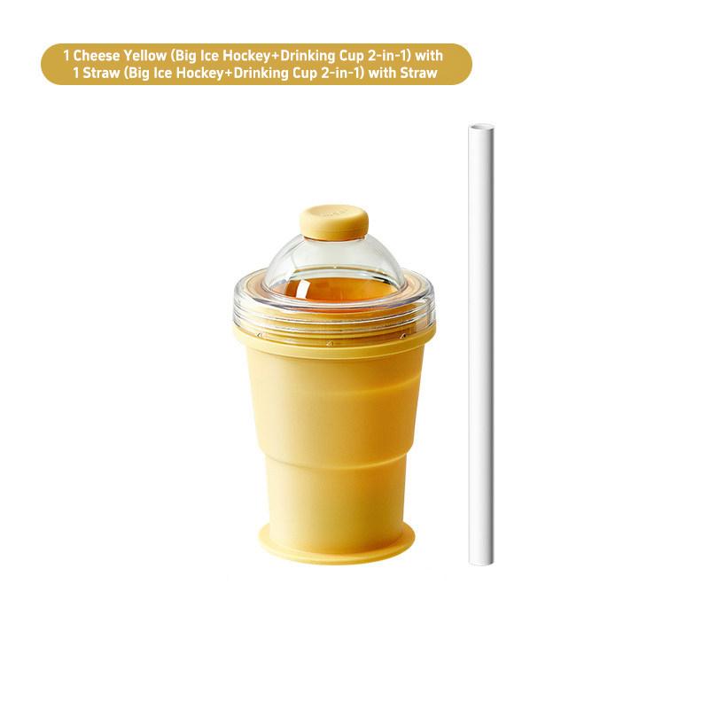 

Foldable Ice Hockey Cup Household Decoration Latest Portable Built-In Straw Mould Of Tumbler Glue Ice Makers Summer Outdoor Travel