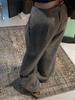 Women's 2025 Winter Gray Wool Wide-Leg High-Waist Relaxed Pants Plus Size