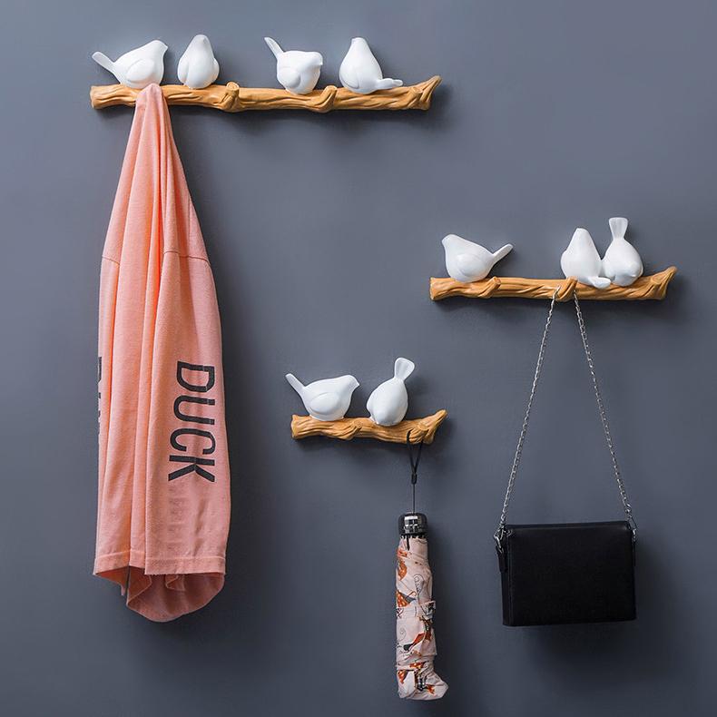 Păsări din rășină Montat pe perete Umeraș pentru păsări din rășină pentru haine Suport cârlig pentru prosoape Raft Decor pentru cameră