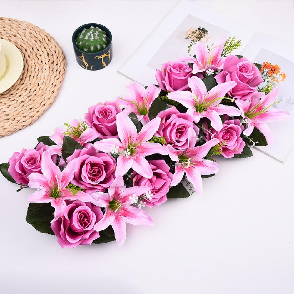 

Silk Simulated Flower Rose&lily Wall Wedding Flower Fashion Fake Flowers Wall Arches Decor светло-фиолетовый