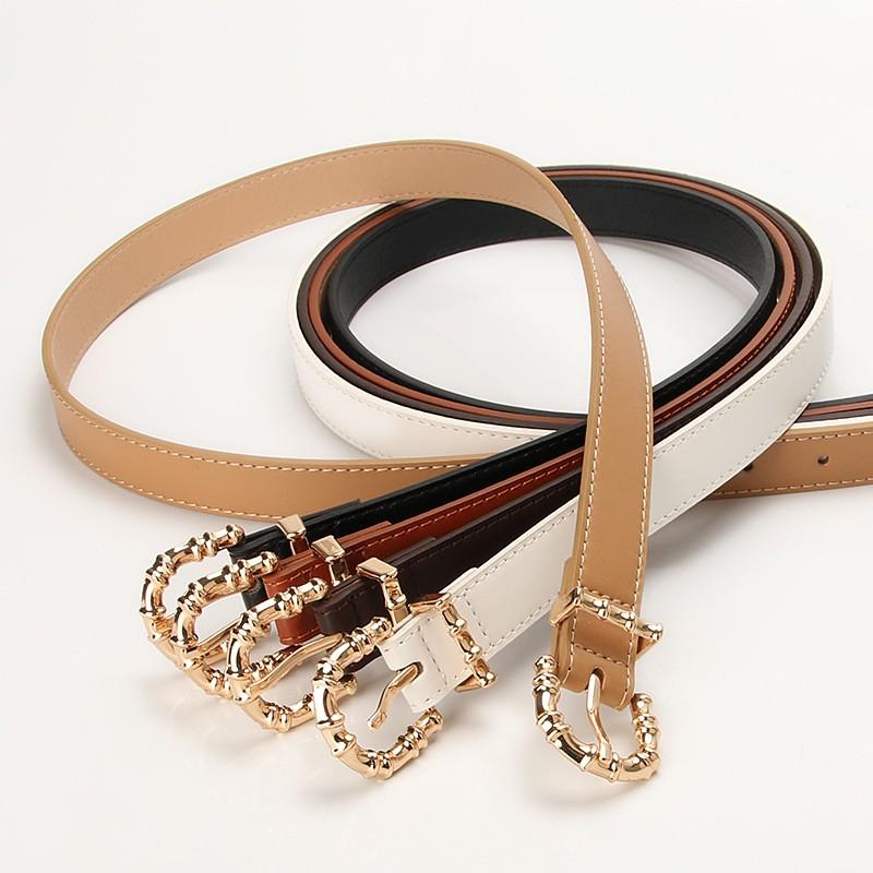 Womens Slim Alloy Pin Buckle Belt Jeans Trousers Casual Office Wear Adjustable Faux Leather Waistband